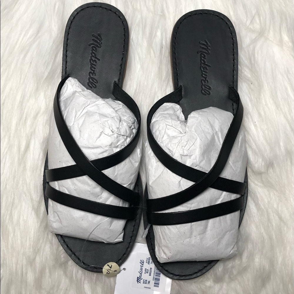 Madewell NWT”the Boardwalk”Skinny-Strap Black Leather Slide Sandal,Size-7.5 - Picture 8 of 8